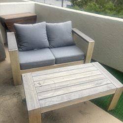 Outdoor Loveseat And Table