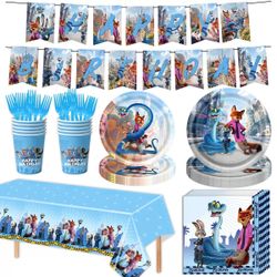 Zootopia Kids Birthday Party Supplies Set