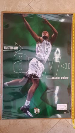 BOSTON CELTICS NBA BASKETBALL 🏀 AUTOGRAPHED ANTOINE WALKER HUGE POSTER WITH CERTIFICATE OF AUTHENTICITY $15 - SEE PHOTOS AND READ DESCRIPTION BELOW