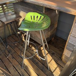 2 Green Bar Stools