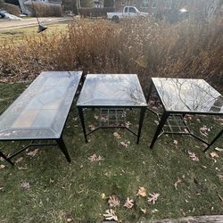 Beautiful glass tables, 3 pieces for $100 dollars.