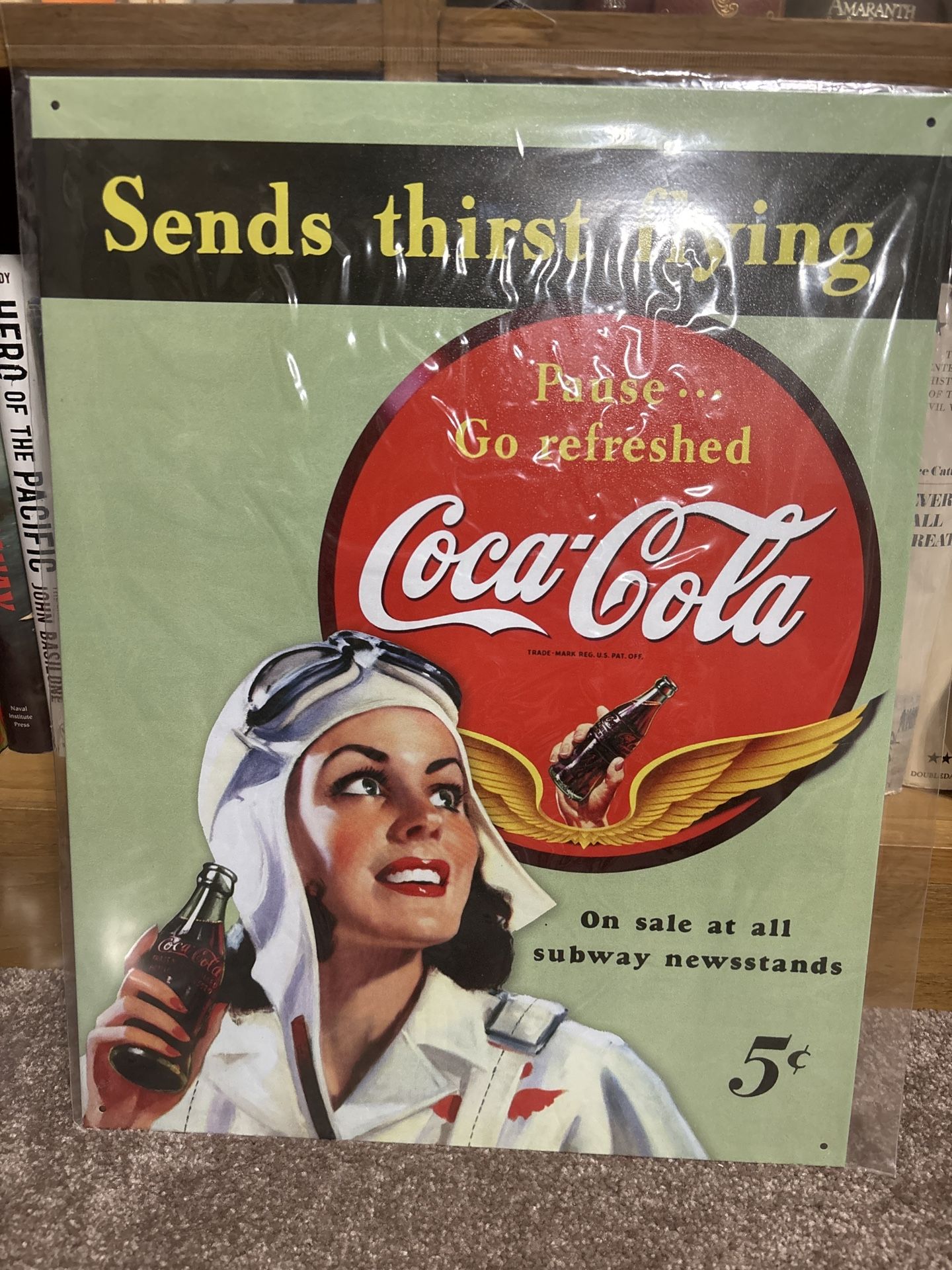 Retro Coke Ad Tin Sign 