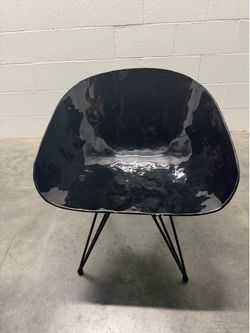 Crate and Barrel Black Metal Accent Chair