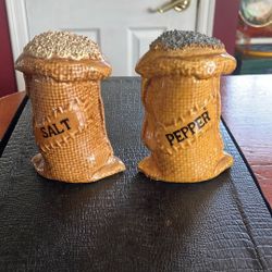 Burlap Grain Sack Salt And Pepper Shakers 