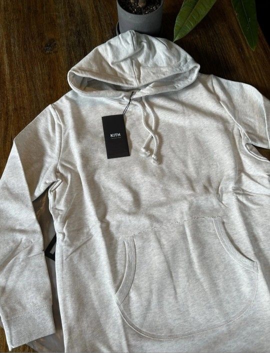 Kith Frayed Hoodie Oatmeal Large New