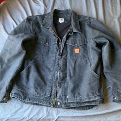 Vintage Carhartt Berwick Jacket “Large”  Fleece Lined Sandstone Faded Black