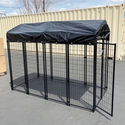 New in box $290 Large Heavy Duty Kennel with Cover Dog Cage Crate Pet Playpen (8’L x 4’W x 6’H)