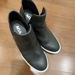 MIA Black Ankle Booties with White Soles