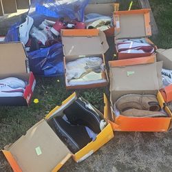 I don't respond to is still available 2 Big Bag Of New And Used Shoes Some Loose And Some With Boxes Size 10 Men