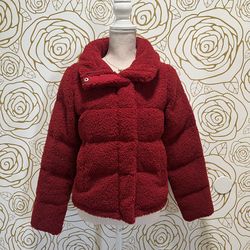 Abercrombie & Fitch red Sherpa Puffer Jacket