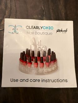 Round, rotating, acrylic, nail polish organizer with handle & compartments