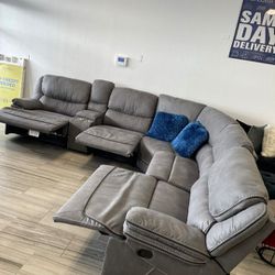 SECTIONAL SOFAS WITH 3 RECLINERS!!!🔥JUST $1 GETS IT DELIVERED TONIGHT!!!🚚 101 DAYS TO PAY WITH NO INTEREST!!!