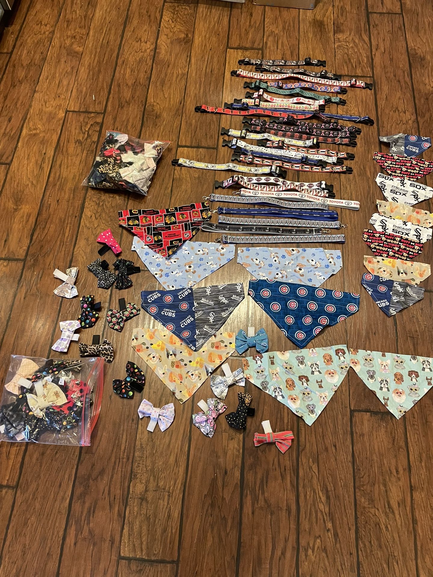 Dog & Pet Accessories Collars ,bow ties,bandannas Scarves Etc Lot 