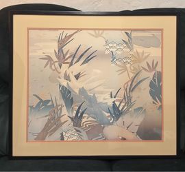 Pair of Elizabeth Schippert 1982 Vintage Exhibition Art Posters - Framed