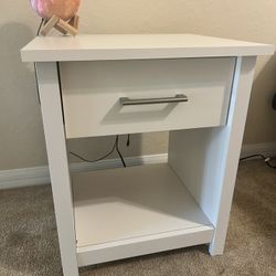Mainstays Hillside Nightstand with Drawer, White Finish