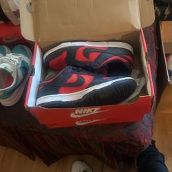 Red An Navy Blue Dunks 