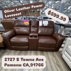 Oliver Power Reclining Loveseat With Cup Holder 