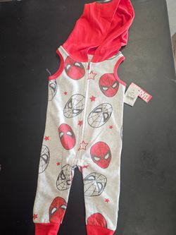 Spiderman onesie with hoodie / 6-9 Months