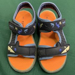 Carters toddler boy size 9 open toe shark sandals 