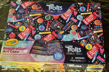 Crayola Trolls World Tour Inspiration Art Case! New! Includes 48 crayons, 15 washable markers, and more. Over 110 pieces. Located in Tarzana! 