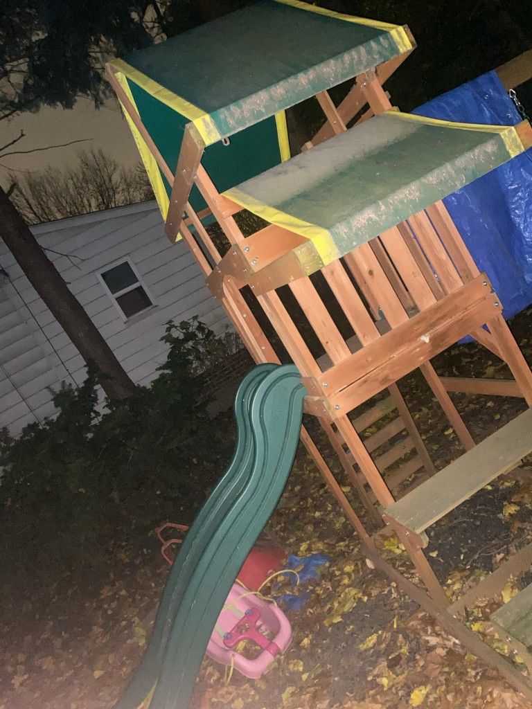 Kids Play Set Slide And Swings