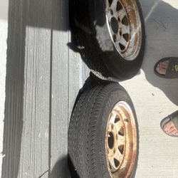 2 - 4.80-12 Trailer Tires On Rims 