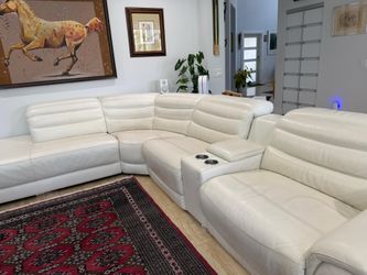 White reclinable sectional sofa