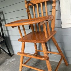 Wood Baby High Chair 