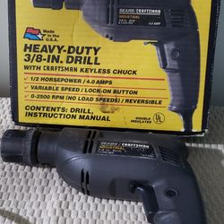 CRAFTSMAN INDUSTRIAL DRILL/ DURABUILT CORDED SCREWDRIVER SET
