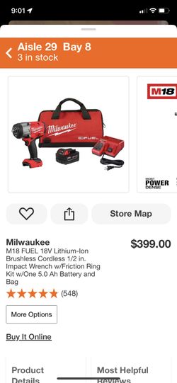 Milwaukee M18 1/2 Lightning Torque Impact Wrench