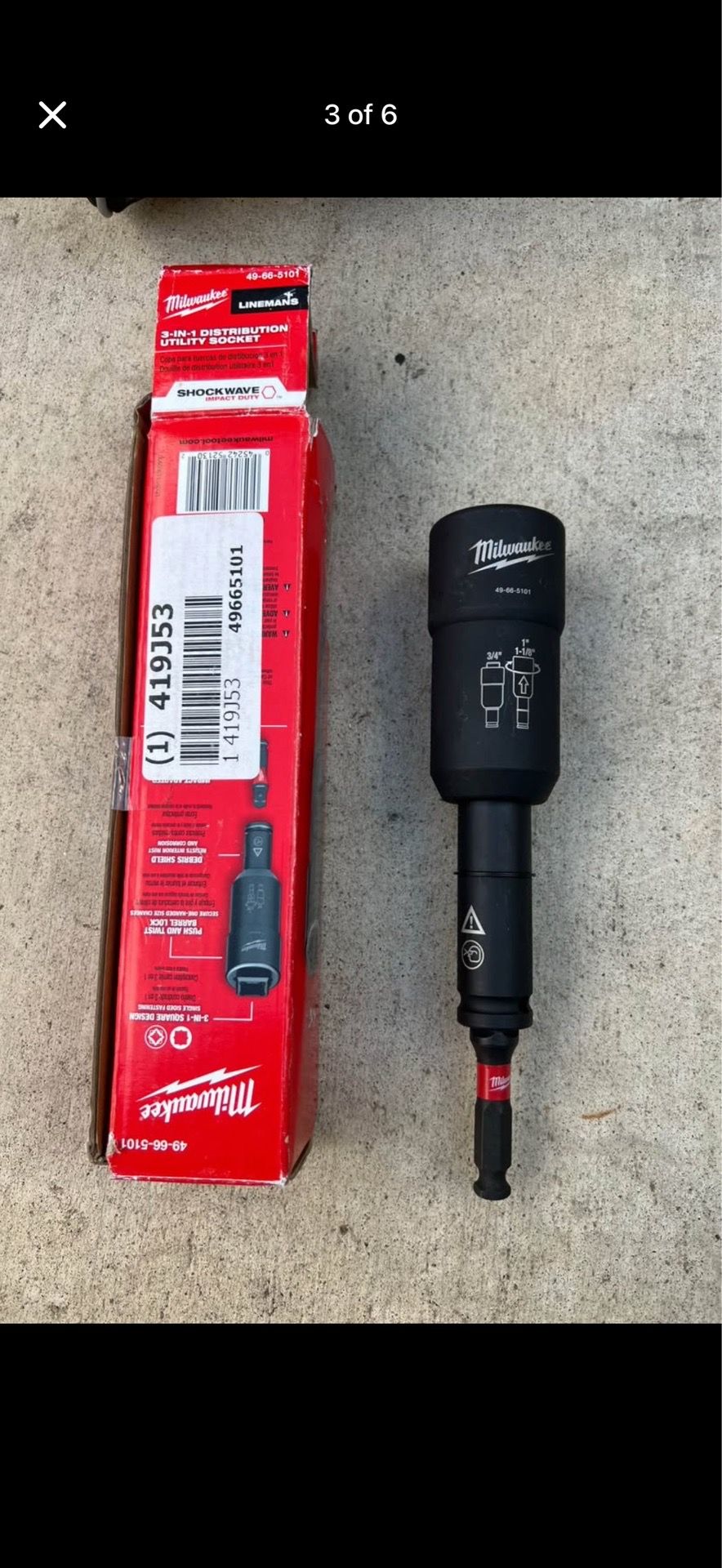 New Milwaukee 3-in-1 utility socket lineman’s shockwave asking $175