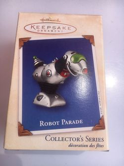 Robot Parade Hallmark Keepsake Christmas Ornament 2002 With Original Box, Vintage Holiday Season Collectible Figurine