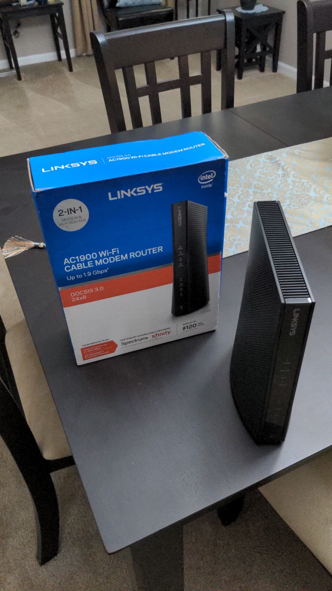 Xfinity Comcast Linksys AC1900 Wi-Fi cable modem router gateway