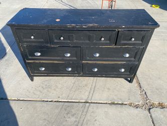 Black Wood Dresser with 7 Drawers by Magnussen Home L 64 W 19 H 38
