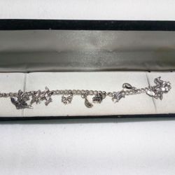 Sterling Silver 925 Charm Bracelet 