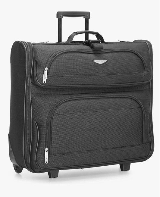 Travel Suit Case Select Amsterdam Business Rolling Garment Bag, Softside Expandable Rolling 2-Wheeled Suit Carrier, Black