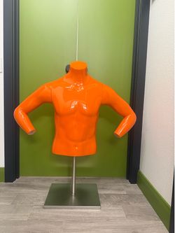 High Gloss Orange Male Torso Mannequin