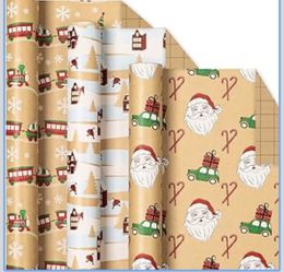 Kraft Christmas Wrapping Paper - 17In x 120In Per Roll (3 Rolls)