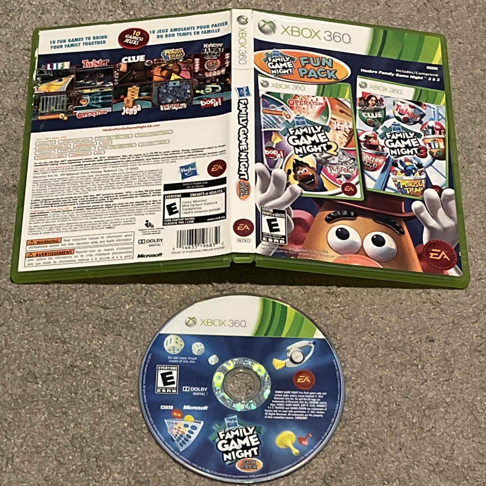 Hasbro Family Game Night Fun Pack - Xbox 360 No Manual Tested