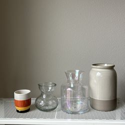 Ceramic & Glass Vase set