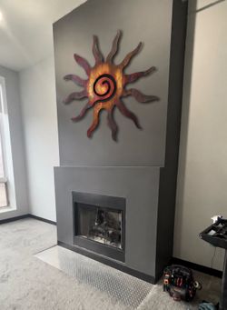 Large Handcrafted Sedona Metal Sunburst Sculpture | Southwest Contemporary Wall Art