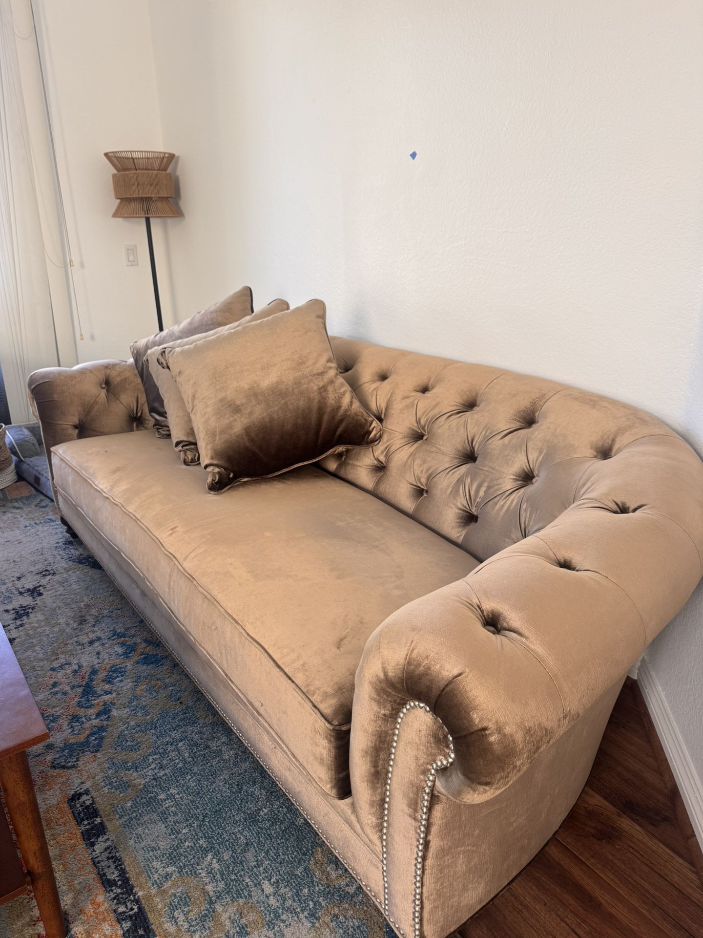Z Gallerie Tufted couch and Club Chair