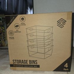ClearSpace Clear Plastic Storage Bins – XL 4 Pack Perfect for Kitchen,Fridge, Pantry Organization, Cabinet Organizers