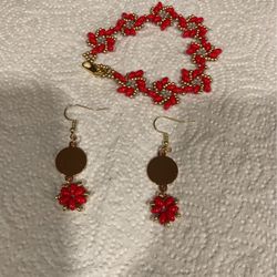 Homemade Beading Bracelet And Earrings Made With Superdous