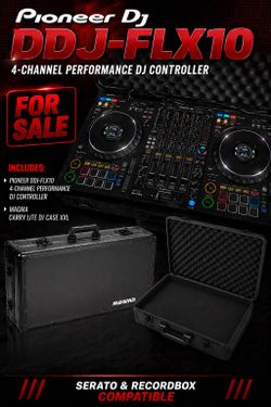 Pioneer DJ DDJ-FLX10 DJ Controller + Magma Carry Lightweight Case Bundle (Excellent!)