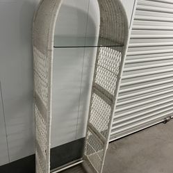 Wicker And Glass Shelves