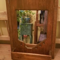 Vintage Ohio Shaped Mirror Shelf 