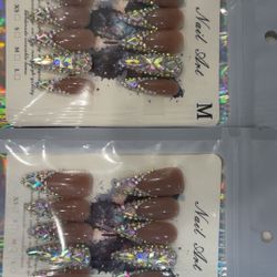 Press On Designer Rhinestone Nails