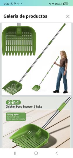 2 in 1 shovel and rake for chicken droppings, shovel for chicken coop for sand, chicken rake, shovel for sifting, chicken spoon for excrement