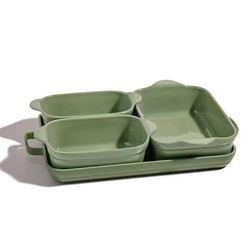 Our Place Bakeware Set | 5-Piece Ceramic Bakeware Collection with Stovetop-to-Oven Griddle Pan | PFAS-Free Non-Toxic Nonstick Pans, Oven Mat & Baking 